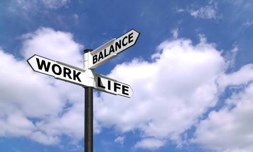 Photo about the directions of work, life and balance